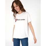 Pierre Cardin Kadın Beyaz Comfort Fit Tişört 50301466-VR013