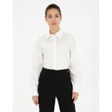 Pierre Cardin Kadın Beyaz Comfort Fit Uzun Kollu Gömlek 50284669-VR013 - 38