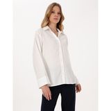 Pierre Cardin Kadın Beyaz Comfort Fit Uzun Kollu Gömlek 50313639-VR013