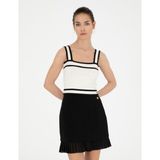 Pierre Cardin Kadın Beyaz Crop Top Triko Bluz 50284233-VR013