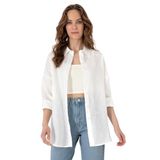 Pierre Cardin Kadın Beyaz Gömlek Desenli 50301078-VR013