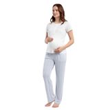Pierre Cardin Kadın Beyaz Hamile Pijama Takımı, Kısa Kollu, Regular Kalıp, M Beden