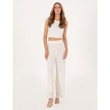 Pierre Cardin Kadın Beyaz Loose Fit Triko Pantolon 50305606-VR013 - Dropsuz - XS