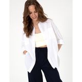Pierre Cardin Kadın Beyaz Oversize Keten Karışımlı Uzun Kollu Gömlek 50313128-VR013 - 36
