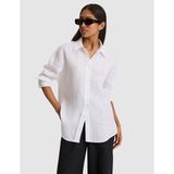 Pierre Cardin Kadın Beyaz Oversize Uzun Kollu %100 Keten Gömlek 50321208-VR013 - 38