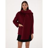 Pierre Cardin Kadın Bordo Comfort Fit Kaşe Kaban 50314273-VR014 - 34