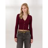 Pierre Cardin Kadın Bordo Extra Slim Fit Hırka 50259941-VR014