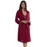 Pierre Cardin Kadın Bordo Penye Gecelik ve Sabahlık Seti, XL