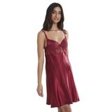 Pierre Cardin Kadın Bordo Saten Gecelik, L Beden