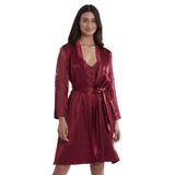 Pierre Cardin Kadın Bordo Saten Gecelik Sabahlık Takım, S Beden
