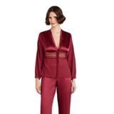 Pierre Cardin Kadın Bordo Saten Gecelik, Viskoz Elastan, XL Beden