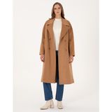 Pierre Cardin Kadın Camel Comfort Fit Kaşe Kaban 50308955-VR015 - 40