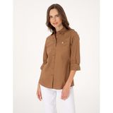 Pierre Cardin Kadın Camel Gömlek Desenli 50313589-VR015