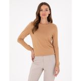 Pierre Cardin Kadın Camel Slim Fit Basic Kazak 50300769-VR015