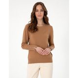 Pierre Cardin Kadın Camel Slim Fit Bisiklet Yaka Basic Kazak 50290566-VR015 - XS