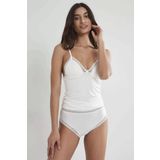 Pierre Cardin Kadın Dantelli Penye Atlet Külot / Kaşkorse Set - 305 Ekru