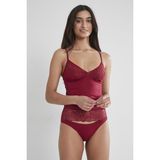 Pierre Cardin Kadın Dantelli Penye Atlet Külot / Kaşkorse Set - 325 Bordo - Renkli