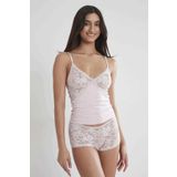 Pierre Cardin Kadın Dantelli Penye Atlet Külot / Kaşkorse Set - 361 Pudra