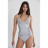 Pierre Cardin Kadın Dantelli Penye Atlet Külot / Kaşkorse Set - 391 Mist - Renkli