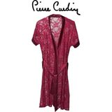 Pierre Cardin Kadın Dantelli Sabahlık, Vişne, 38 Beden
