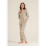 Pierre Cardin Kadın Desenli Krem Gömlek Pijama Takımı PC9276-S-V1 PC9276-S-V1