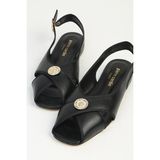 Pierre Cardin Kadın Düz Babet Sandalet PC-7821 - Siyah
