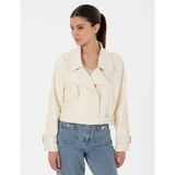 Pierre Cardin Kadın Ekru Crop Top Mont 50306840-VR019