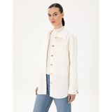Pierre Cardin Kadın Ekru Gömlek Desenli 50296196-VR019