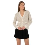 Pierre Cardin Kadın Ekru Hırka (Triko) 50310988-VR019
