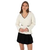 Pierre Cardin Kadın Ekru Kazak/Triko 50310935-VR019