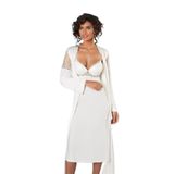 Pierre Cardin Kadın Ekru Penye Altılı Çeyiz Seti, Gecelik, Sabahlık, Pijama, Babydoll, L Beden