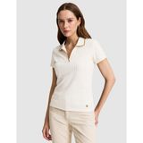 Pierre Cardin Kadın Ekru Slim Fit Basic Tişört 50320697-VR019