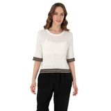 Pierre Cardin Kadın Ekru Triko Tişört 50306558-VR019