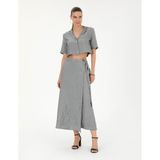 Pierre Cardin Kadın Gri A Kesim Dokuma Etek 50288866-VR024 - 34