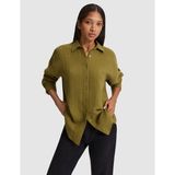 Pierre Cardin Kadın Haki Comfort Fit Uzun Kollu Gömlek 50328655-VR027 - 42