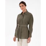 Pierre Cardin Kadın Haki Oversize Uzun Kollu Gömlek 50306501-VR027 - 40