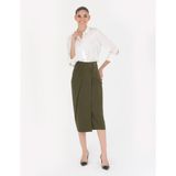 Pierre Cardin Kadın Haki Regular Dokuma Etek 50273127-VR238 - 34 - Bambu