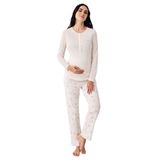 Pierre Cardin Kadın Hamile Pijama Takımı, Pembe, Uzun Kol,%50 Pamuk%50 Modal