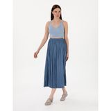 Pierre Cardin Kadın Indigo A Kesim Dokuma Etek 50301213-VR028 - İndigo - 40