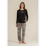 Pierre Cardin Kadın Inspire Others Everyday Siyah Uzun Kol Pijama Takım PC9280-S-V1 PC9280-S-V1