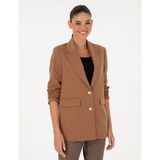 Pierre Cardin Kadın Kahverengi Comfort Fit Ceket 50290403-VR029 - 34 - Dropsuz