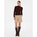 Pierre Cardin Kadın Kahverengi Slim Fit Yarım Balıkçı Yaka Basic Kazak 50315768-VR029 - 2XL