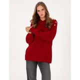 Pierre Cardin Kadın Kırmızı Comfort Fit Yarım Balıkçı Kazak 50316342-VR030 - 2XL