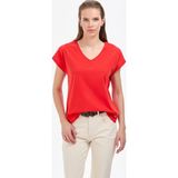 Pierre Cardin Kadın Kırmızı Regular Fit Basic Tişört 50325454-VR030