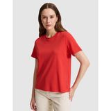Pierre Cardin Kadın Kırmızı Regular Fit Bisiklet Yaka Basic Tişört 50323570-VR030 - XL