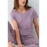 Pierre Cardin Kadın Kısa Kol Uzun Paça Pijama Takımı, Çizgili, Lila, S Beden