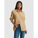 Pierre Cardin Kadın Koyu Bej Oversize Uzun Kollu Gömlek 50318232-VR088 - 40