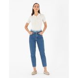 Pierre Cardin Kadın Koyu İndigo Mom High Waist Fit Jean Pantolon 50291385-VR089 - 34