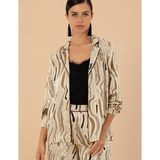 Pierre Cardin Kadın Krem Regular Fit Uzun Kollu Saten Gömlek 50275629-VR071 - 34