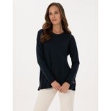 Pierre Cardin Kadın Lacivert Comfort Fit Bisiklet Yaka Basic Kazak 50316393-VR033 - XL